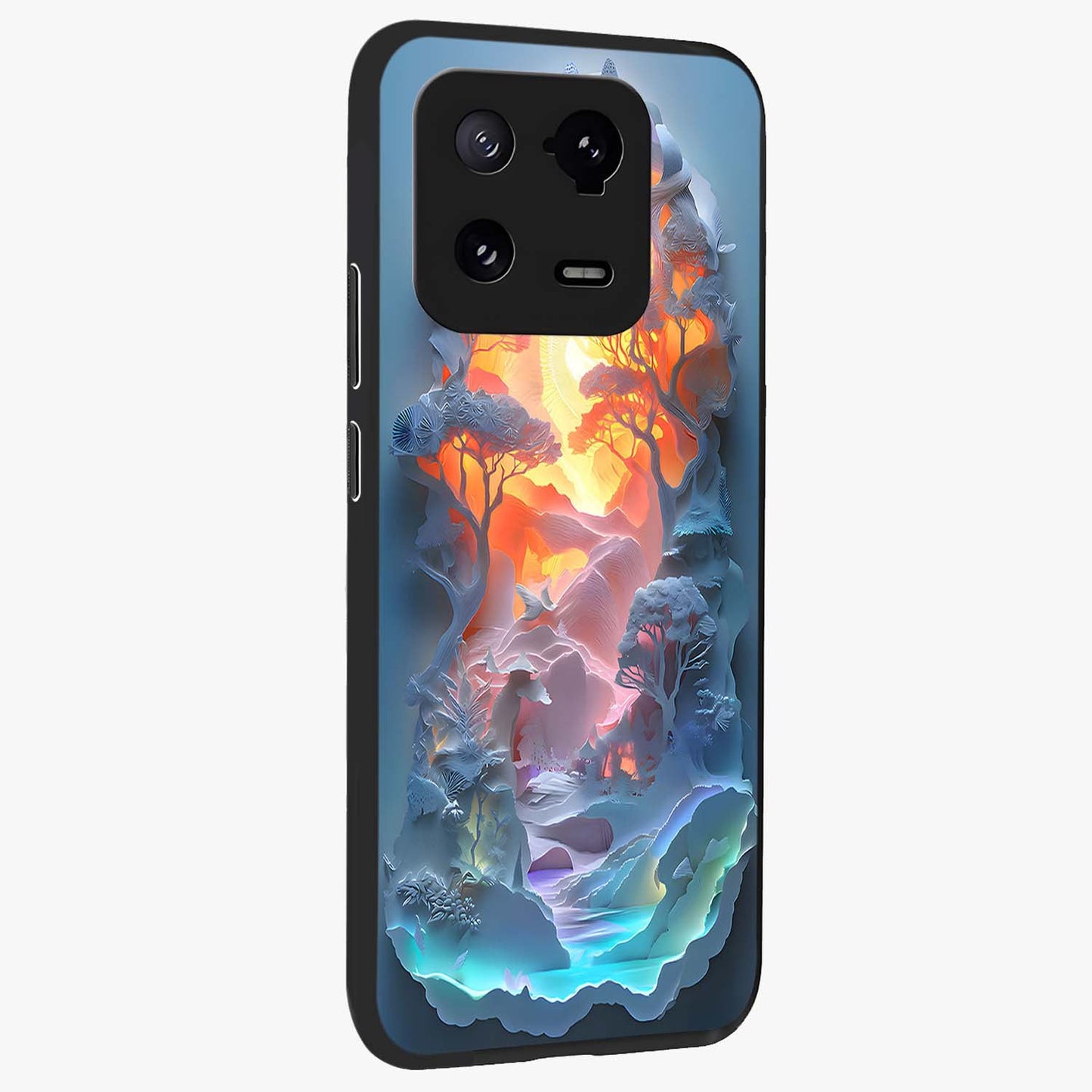 Glow Forest Portal Glass Case upright view showcasing enchanted forest portal artwork with fantasy nature theme.