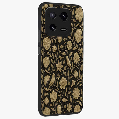 Golden Evil Eye Mandala Glass Case upright view showcasing decorative evil eye mandala artwork with spiritual aesthetic style.