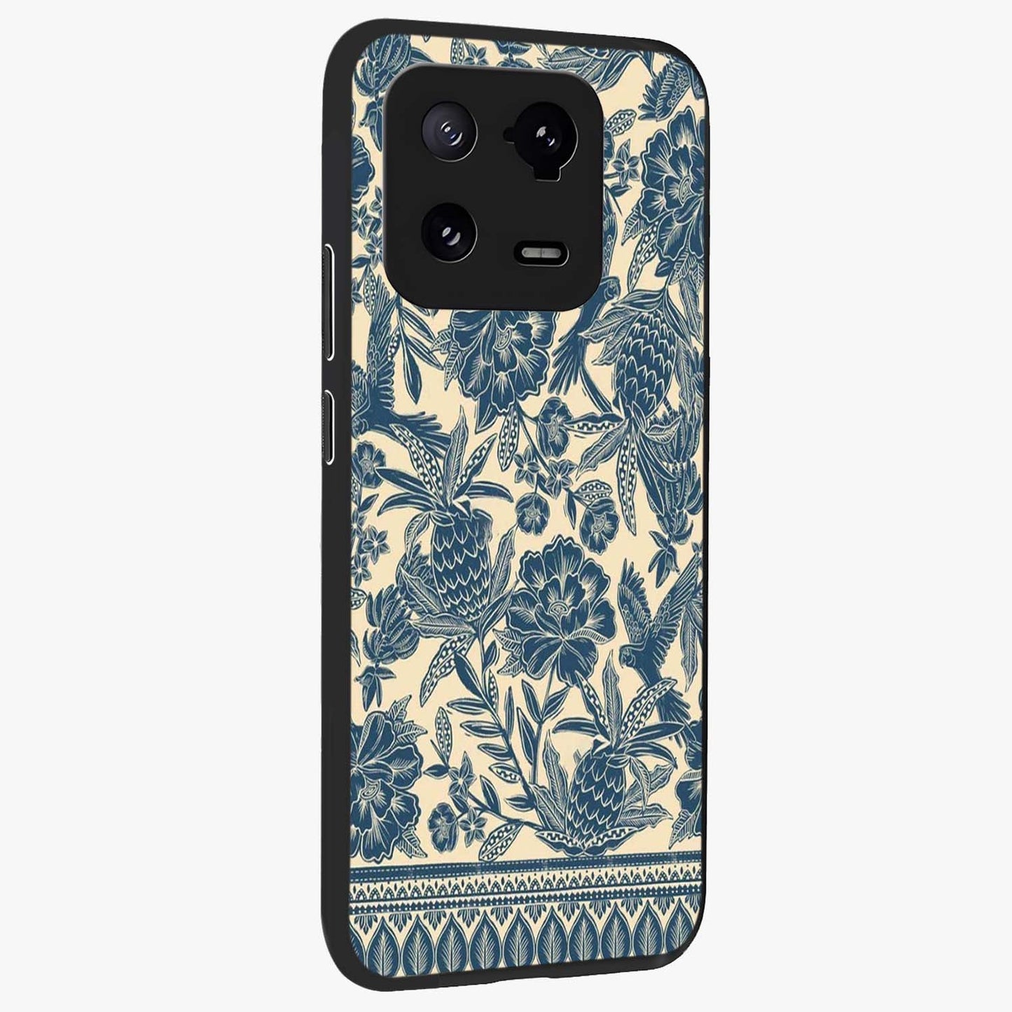 Heirloom Wild Bloom Glass Case upright view showcasing delicate wildflower artwork with timeless floral theme.