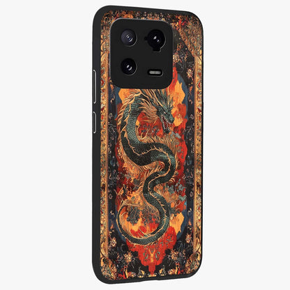 Inferno Dragon Soul Glass Case upright view showcasing intense dragon artwork with fantasy fire theme.