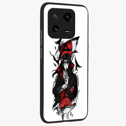 Itachi Limited Edition Naruto Anime Glass Case upright view showcasing intense anime artwork with powerful character theme.