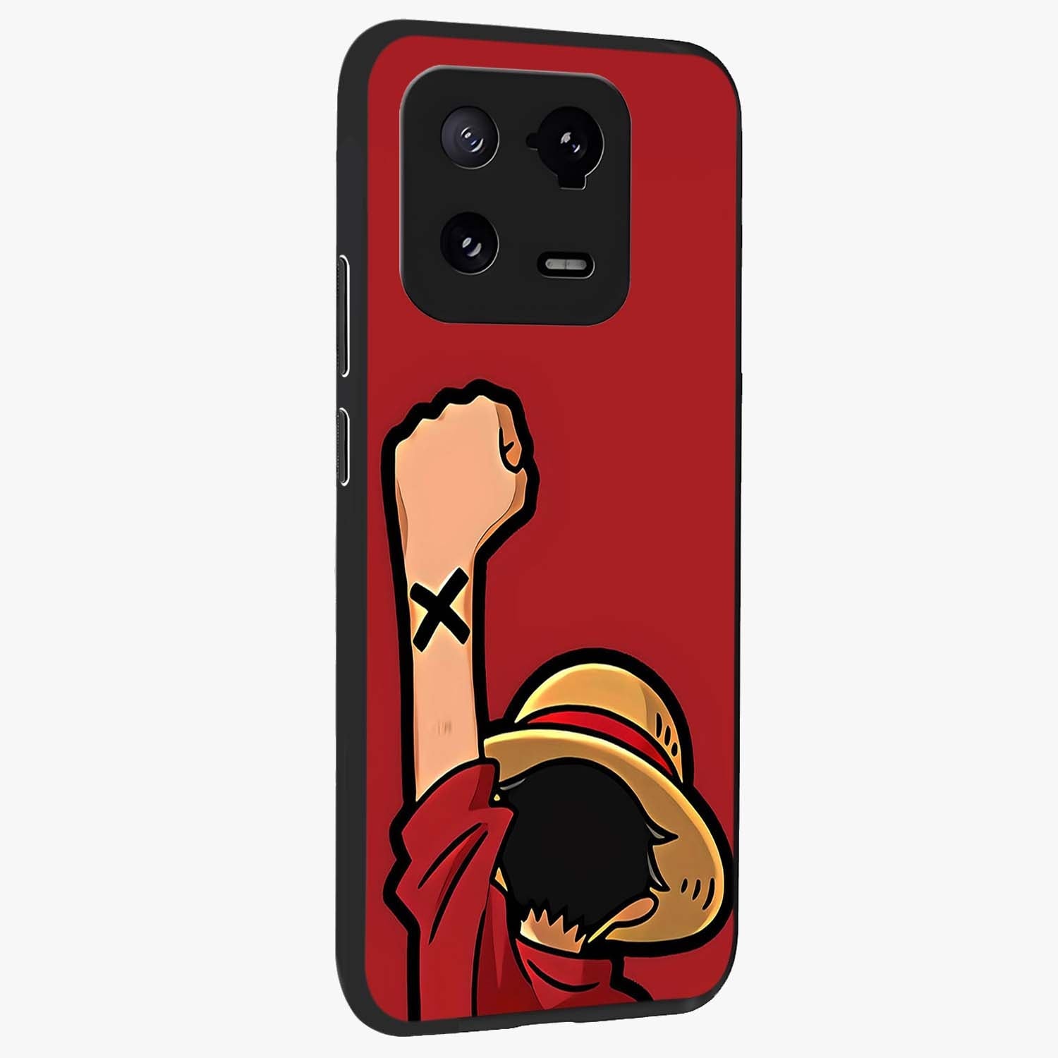 Luffy X Spirit Glass Case upright view showcasing striking anime artwork with adventurous character theme.