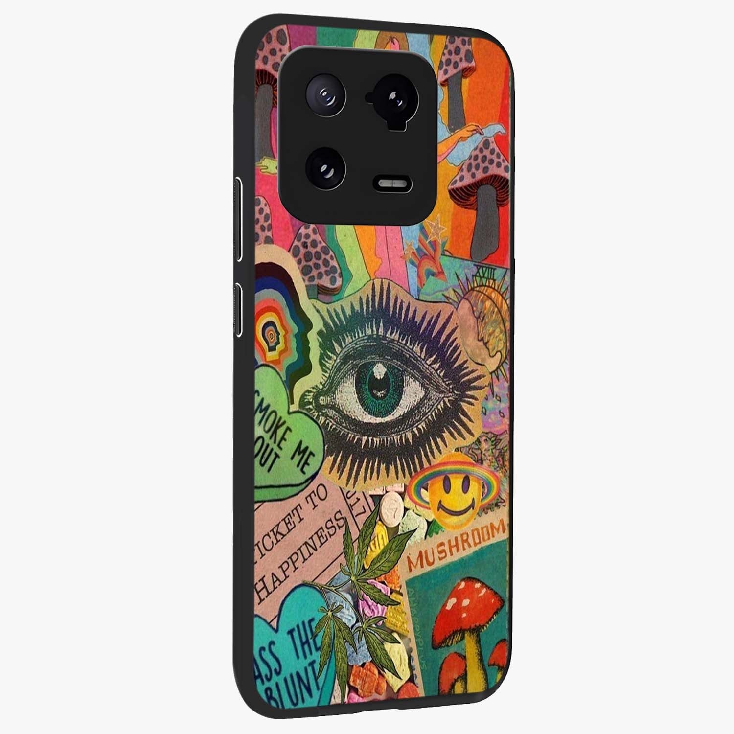 Mystic Eye Wonderland Glass Case upright view showcasing symbolic eye artwork with mysterious fantasy theme.