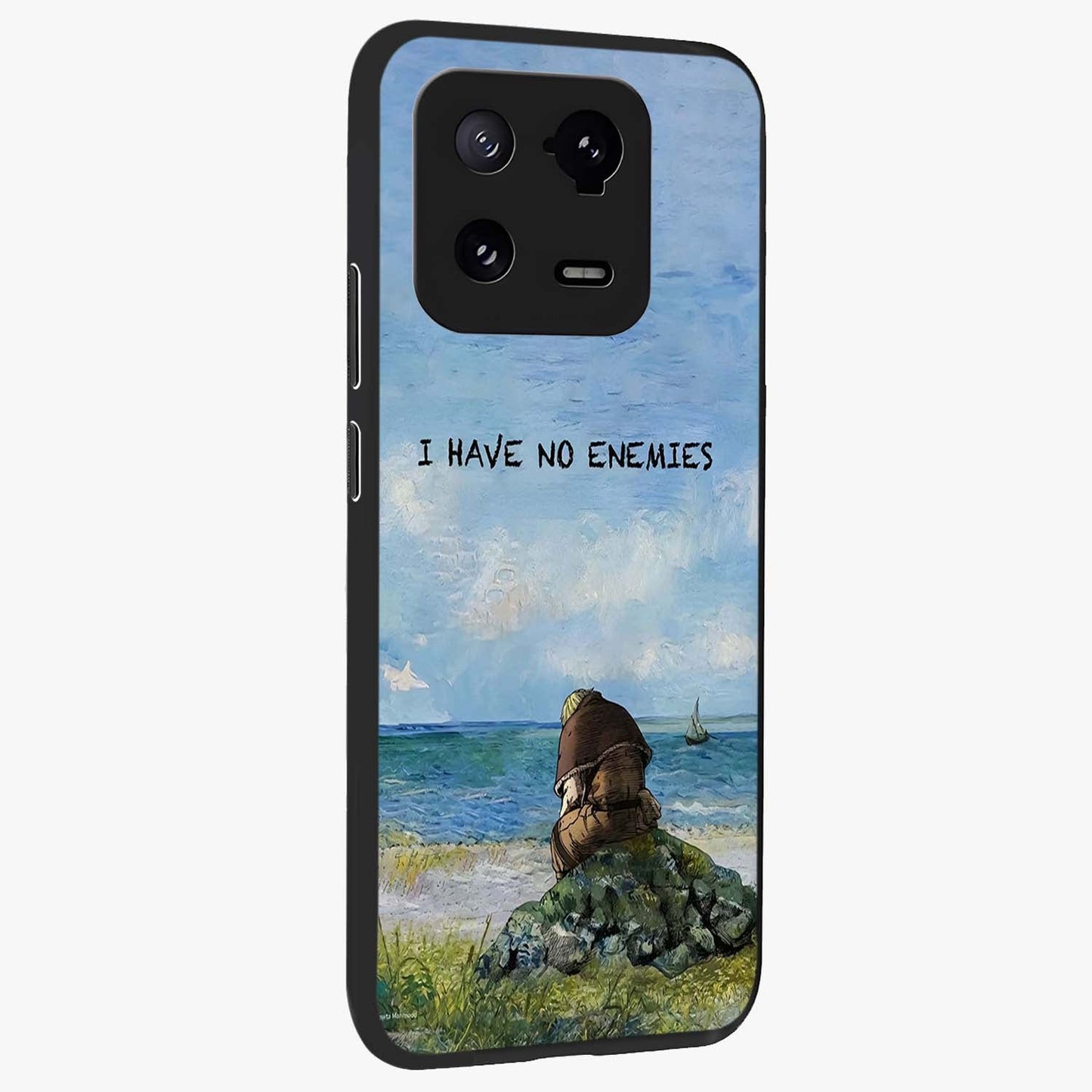 Peace Beyond War Glass Case upright view showcasing powerful peace symbol artwork with inspirational theme.