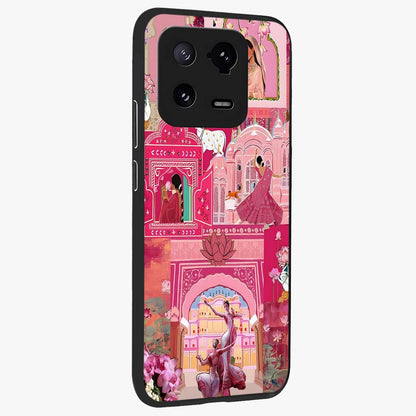 Pink Palace Muse Glass Case upright view showcasing artistic palace artwork with graceful royal theme.