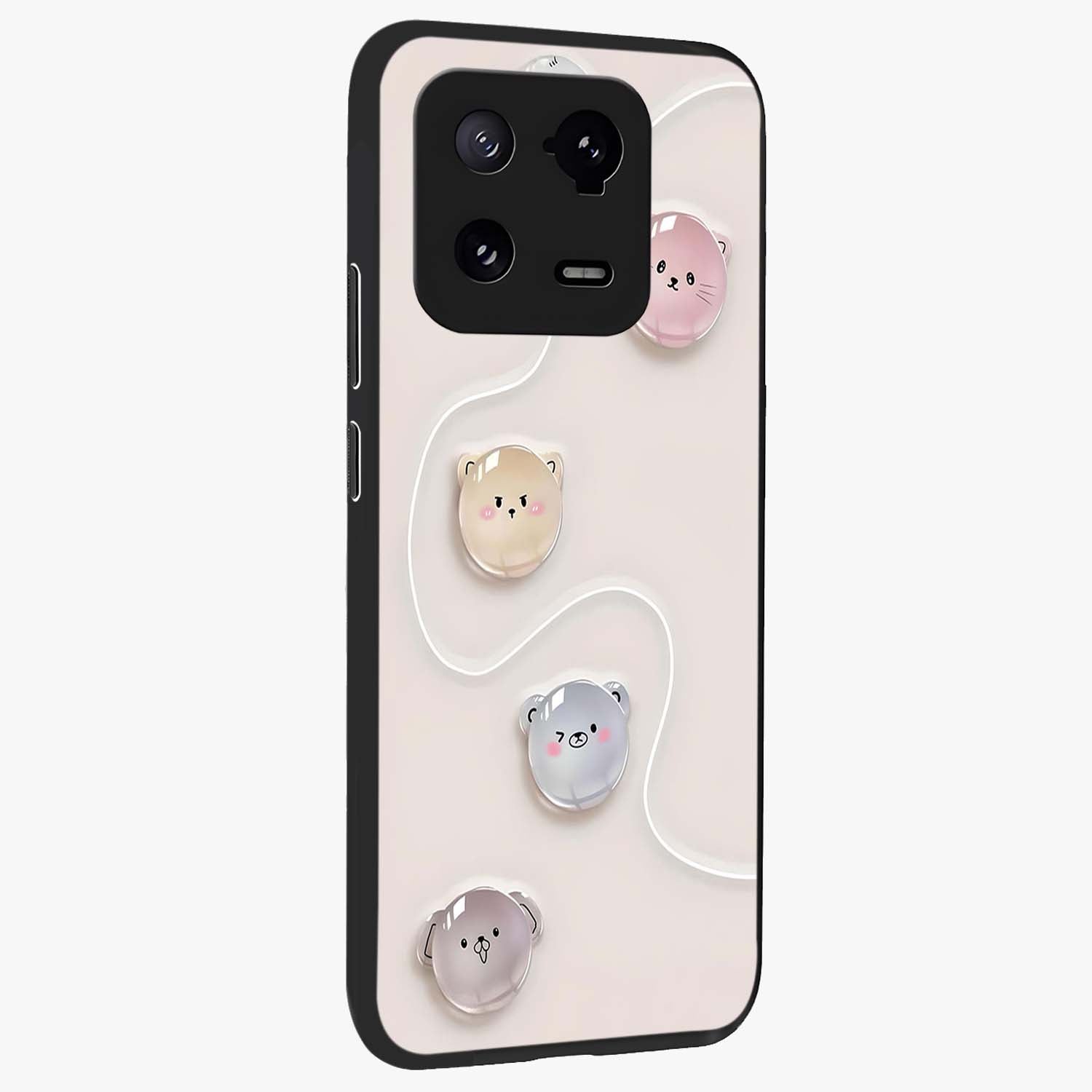 Puffy Face Parade Glass Case upright view showcasing adorable character artwork with cheerful animated theme.