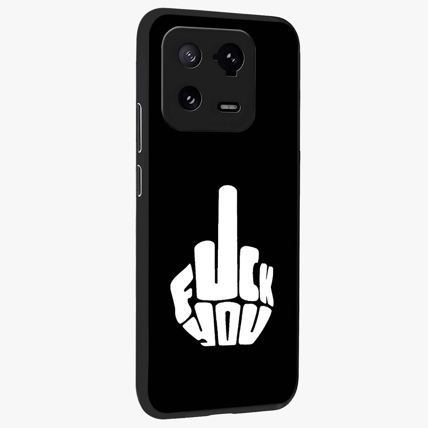 Rebel Mode On Glass Case upright view showcasing striking statement artwork with bold rebellious theme.