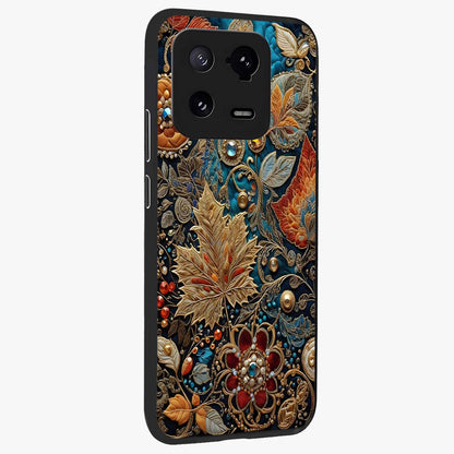 Royal Jewel Garden Glass Case upright view showcasing rich floral artwork with luxurious garden theme.