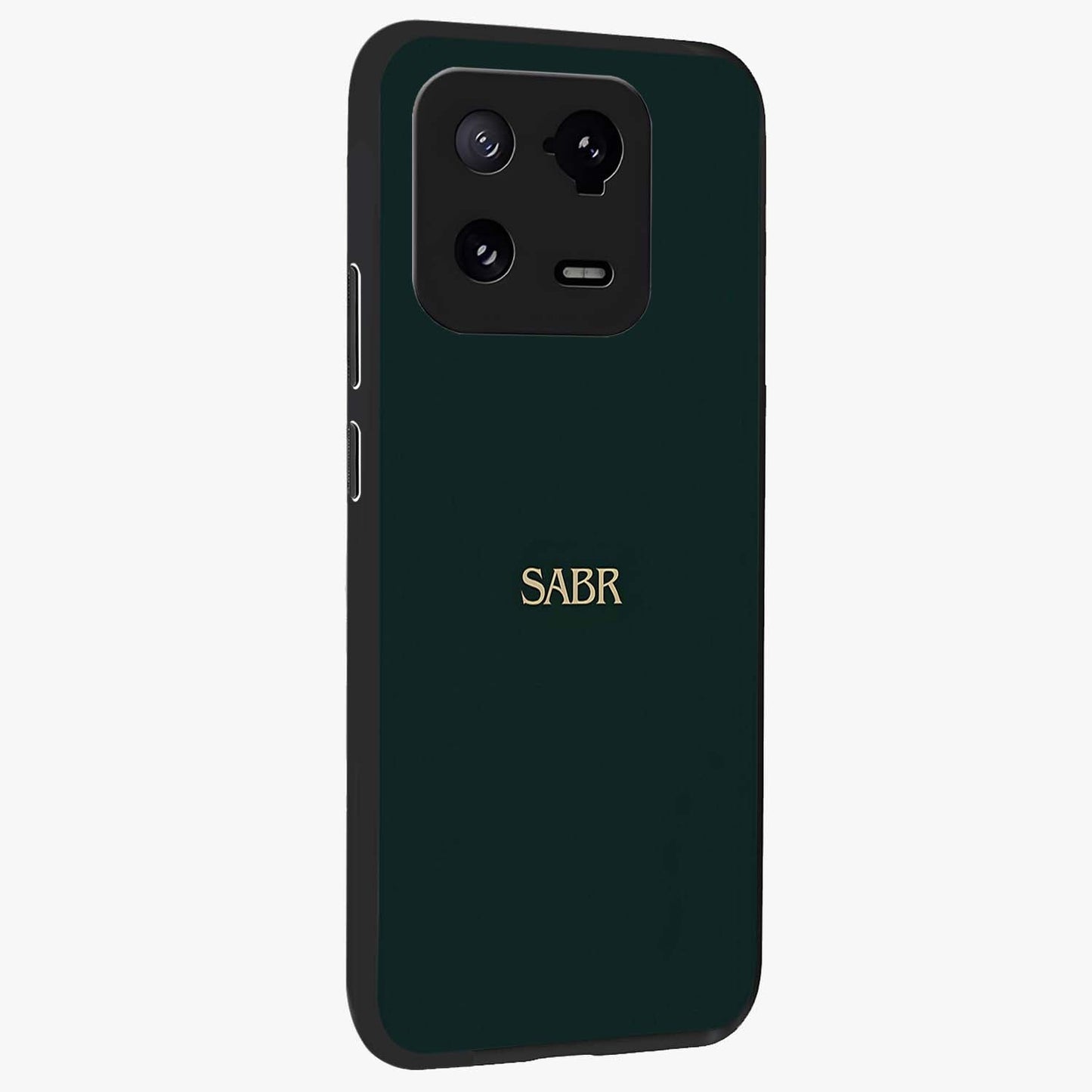 Sabr Minimal Patience Glass Case upright view showcasing calm minimalist artwork with motivational patience theme.