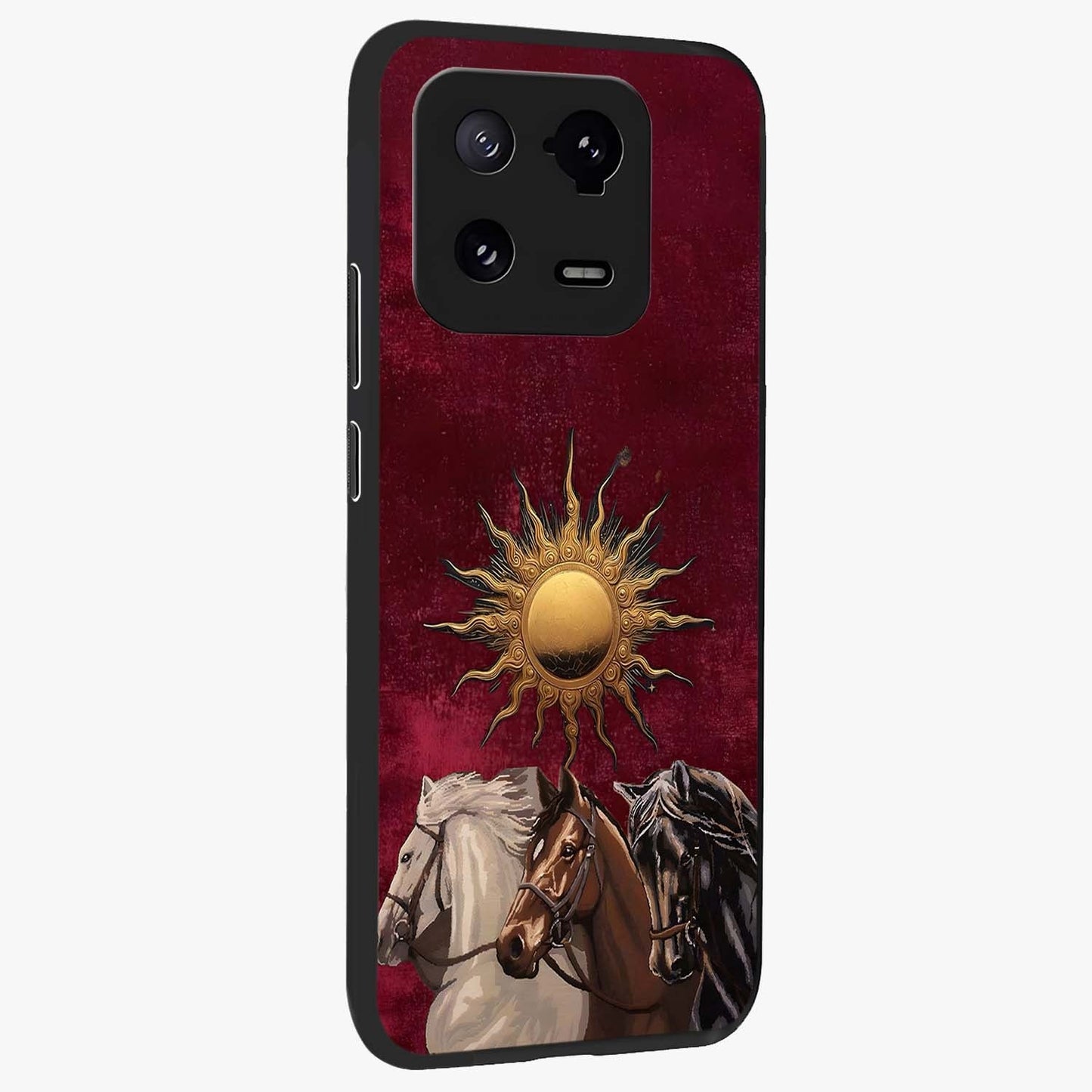 Solar Riders Glass Case upright view showcasing energetic rider artwork with bold adventure theme.