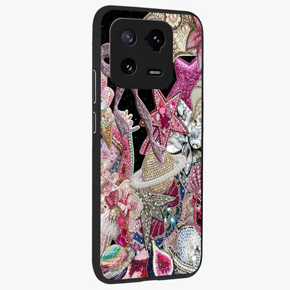 Starlit Jewel Dream Glass Case upright view showcasing radiant star inspired artwork with magical night theme.