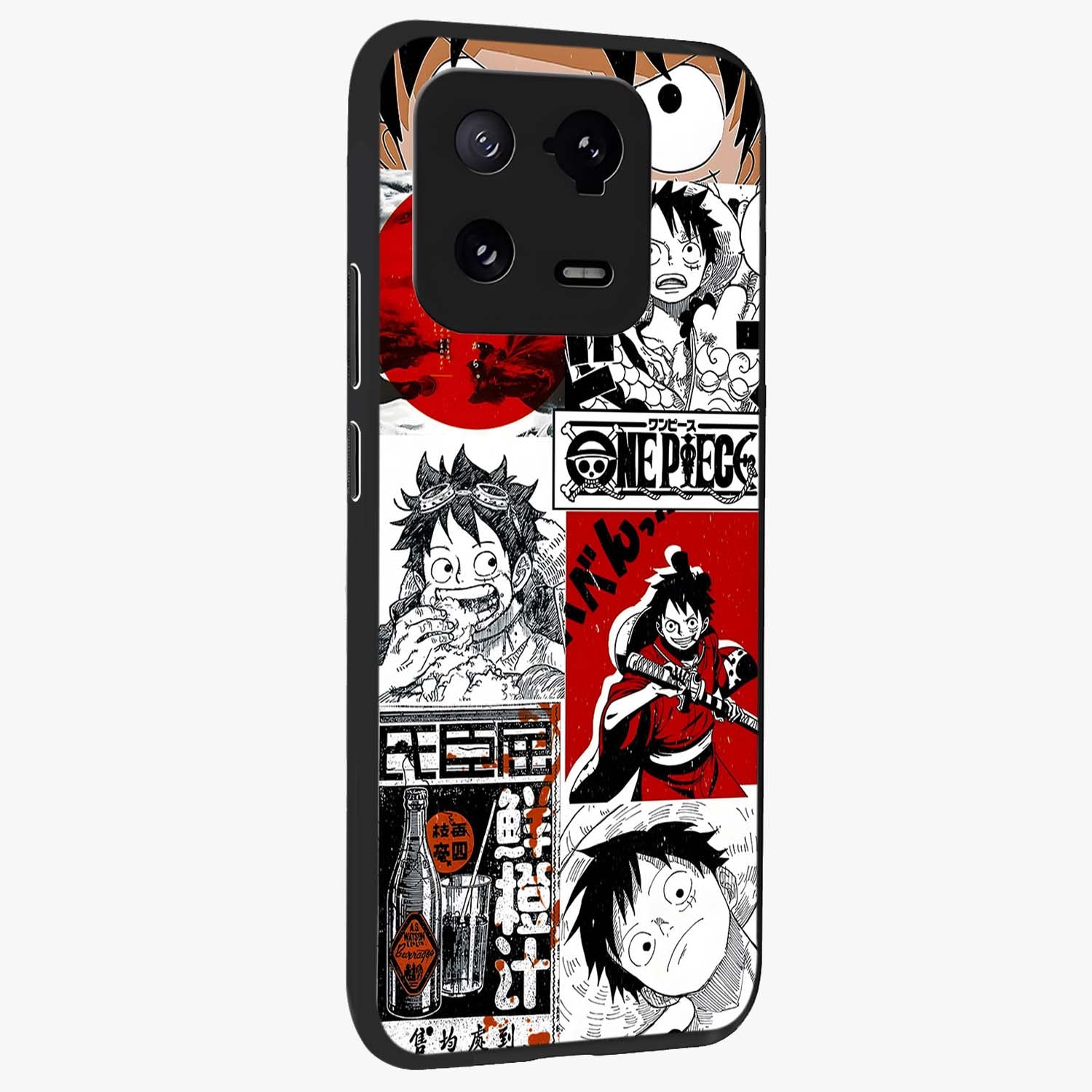 Strawhat Chaos Panels Glass Case upright view showcasing energetic anime artwork with bold adventure theme.