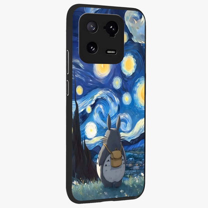 Totoro In Van Gogh Art Glass Case upright view showcasing creative character artwork with painterly artistic theme.