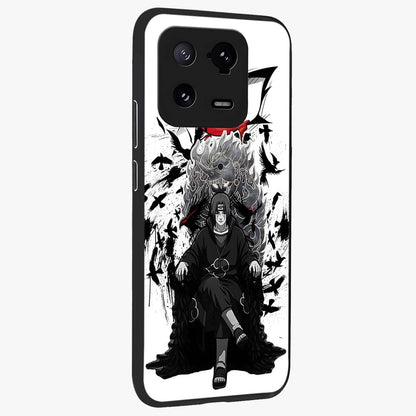Uchiha Shadow Throne Glass Case upright view showcasing magical underwater galaxy artwork with vibrant cosmic theme.