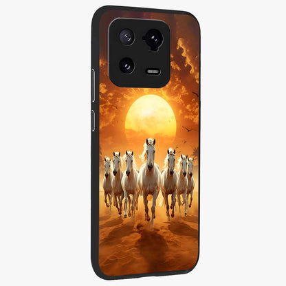Wild Sunset Majesty Glass Case upright view showcasing dramatic sunset artwork with bold nature theme.