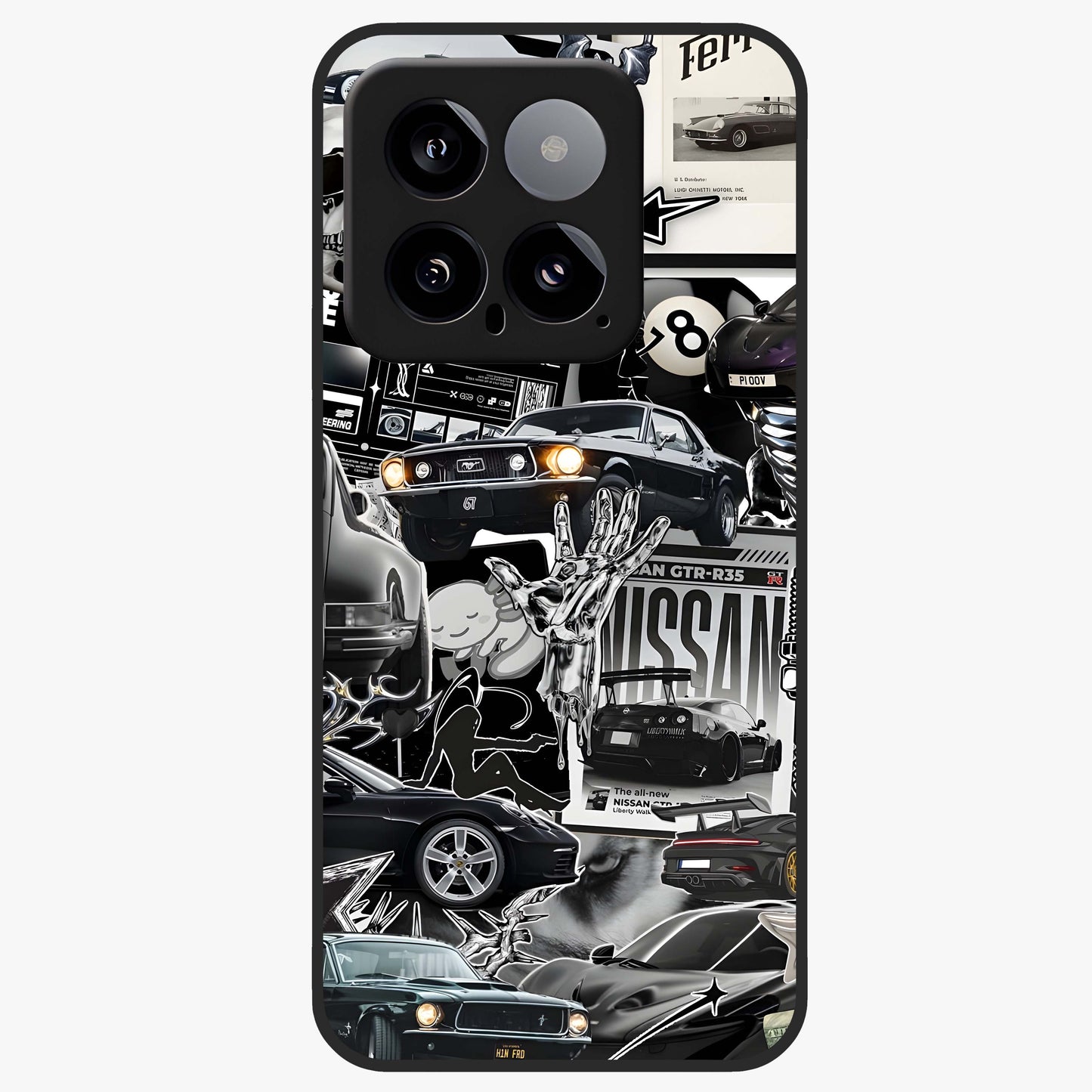 Aesthetic Dark Love Glass Case showing flat back view with dark romantic artwork and glossy glass finish.