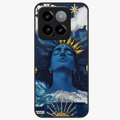 Aesthetic Lord Shiva Glass Case showing flat back view with divine Shiva artwork and glossy glass finish.