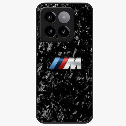 Carbon Speed Mark Glass Case showing flat back view with sporty carbon pattern artwork and glossy glass finish.