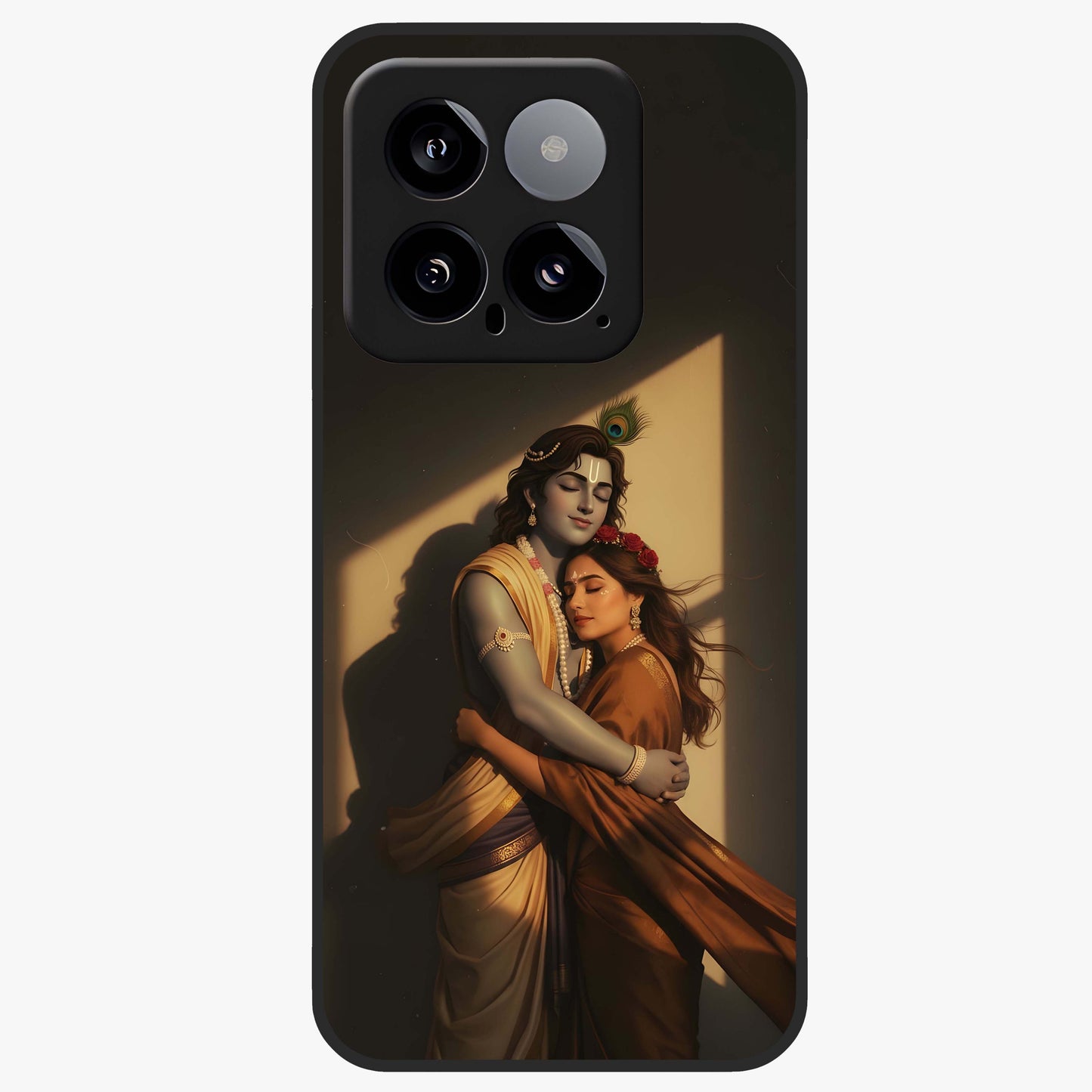 Divine Eternal Love Glass Case showing flat back view with spiritual love themed artwork and glossy glass finish.