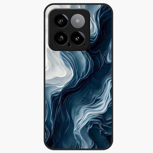 Ethereal Paper Marble Glass Case showing flat back view with soft marble paper texture artwork and glossy glass finish.