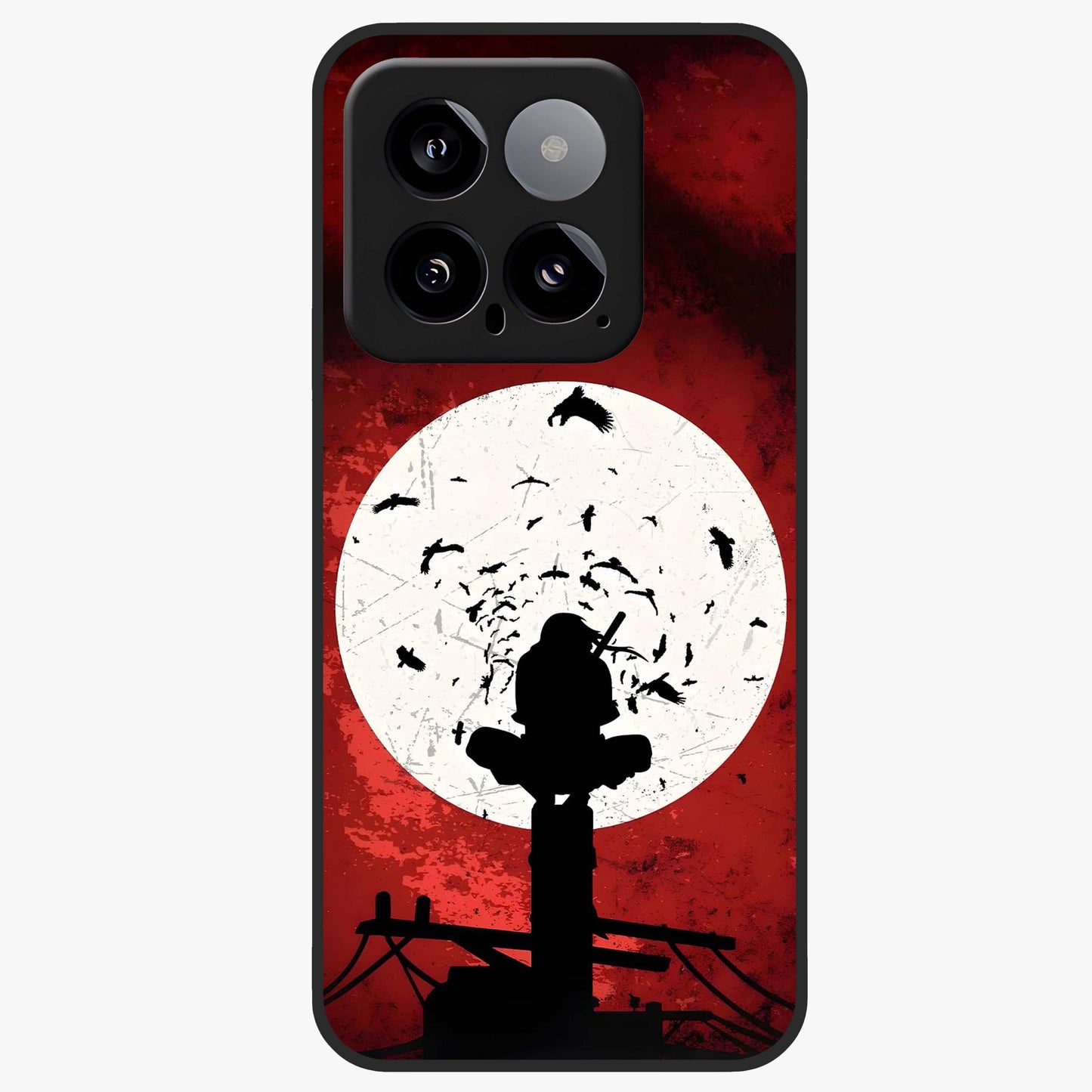 Itachi Limited Edition Naruto Anime Glass Case showing flat back view with iconic anime character artwork and glossy glass finish.