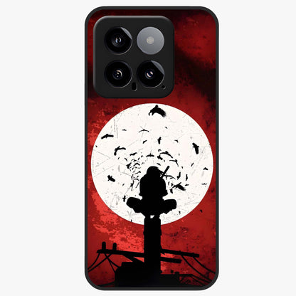 Itachi Limited Edition Naruto Anime Glass Case showing flat back view with iconic anime character artwork and glossy glass finish.