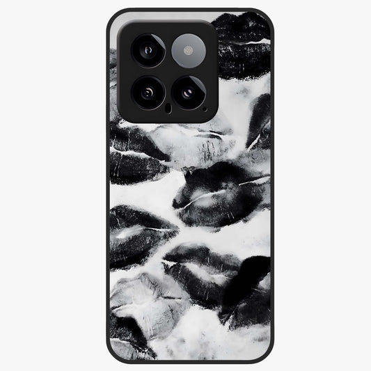 Midnight Kiss Marks Glass Case showing flat back view with lipstick kiss mark artwork and glossy glass finish.