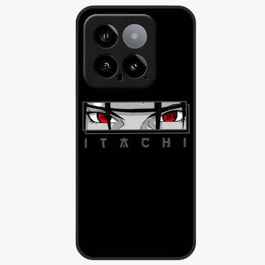 Scarlet Gaze Dominance Glass Case showing flat back view with striking red themed artwork and glossy glass finish.