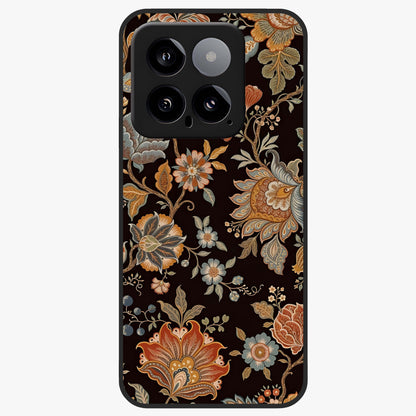 Vintage Floral Dream Glass Case showing flat back view with classic floral artwork and glossy glass finish.
