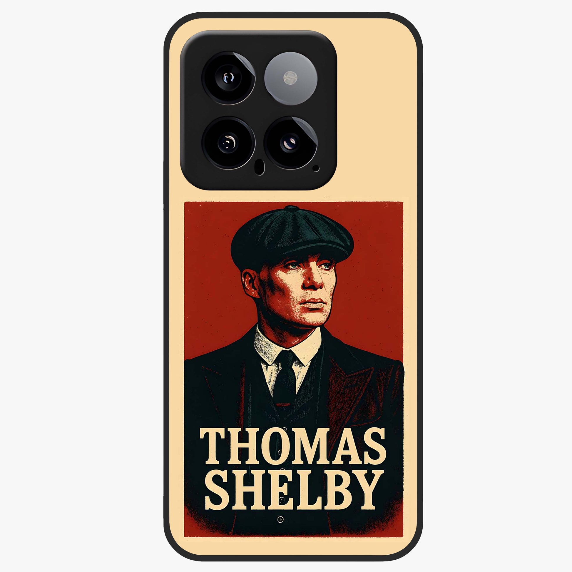 Vintage Mafia Authority Glass Case showing flat back view with bold vintage mafia inspired artwork and glossy glass finish.