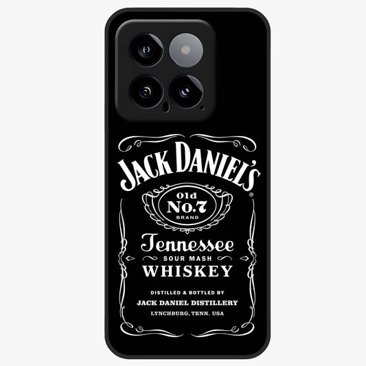 Vintage Whiskey Heritage Glass Case showing flat back view with classic whiskey inspired artwork and glossy glass finish.
