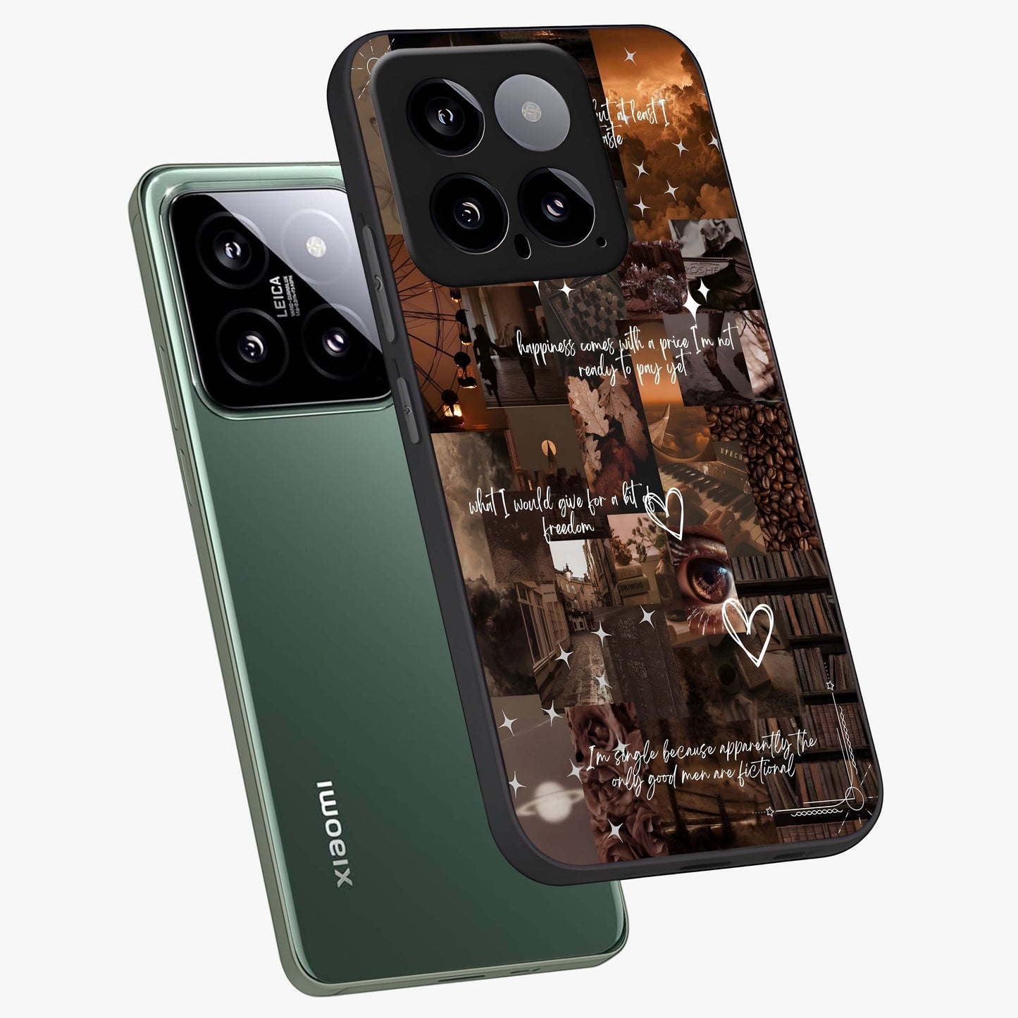 Bittersweet Aesthetic Chaos Glass Case displayed in angled mockup highlighting expressive abstract artwork and edgy aesthetic theme.