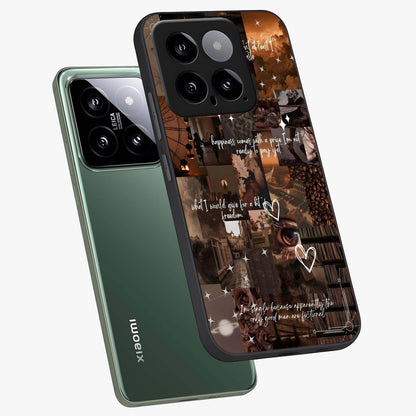 Bittersweet Aesthetic Chaos Glass Case displayed in angled mockup highlighting expressive abstract artwork and edgy aesthetic theme.