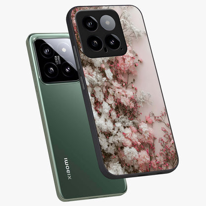Blush Blossom Cloud Glass Case displayed in angled mockup highlighting soft cloud and blossom design with pastel aesthetic.