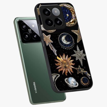 Celestial Gem Constellations Glass Case displayed in angled mockup highlighting gemstone inspired constellation design.