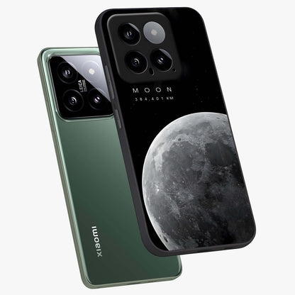 Cosmic Moon Glow Glass Case displayed in angled mockup highlighting celestial moon design with cosmic aesthetic theme.
