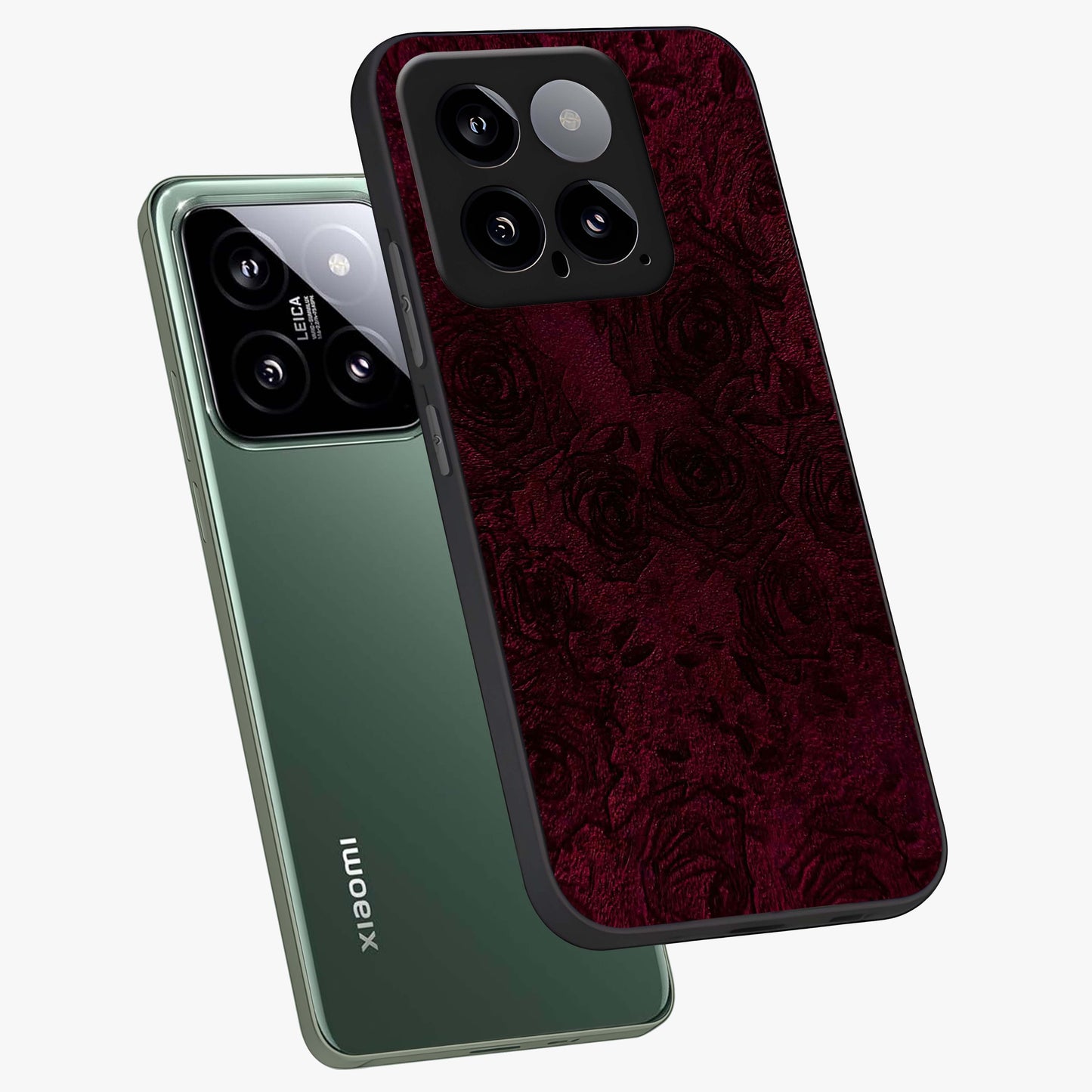 Crimson Fade Flow Glass Case displayed in angled mockup highlighting smooth gradient design with modern aesthetic style.