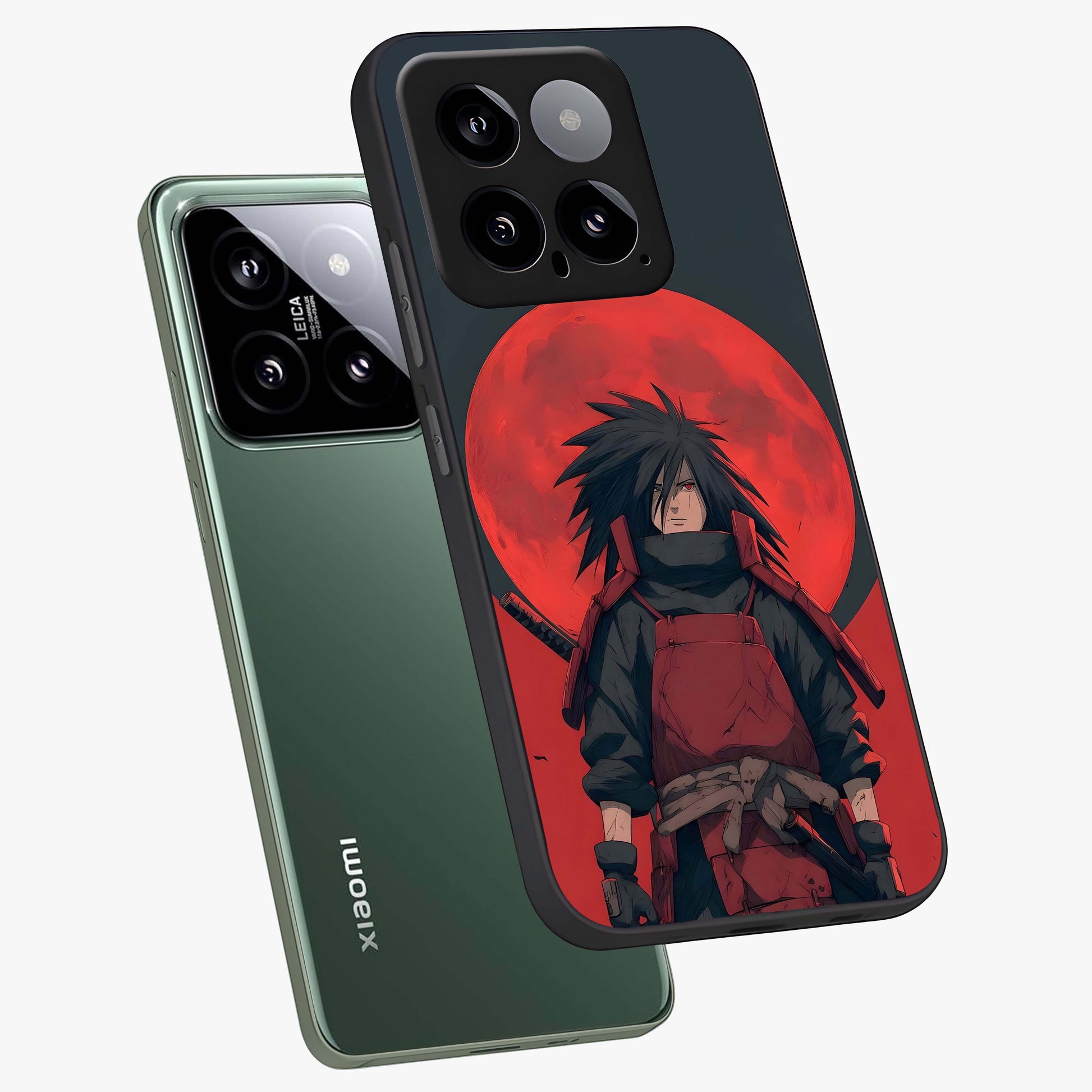 Crimson Moon Warlord Glass Case displayed in angled mockup highlighting dramatic crimson moon design with fantasy aesthetic.