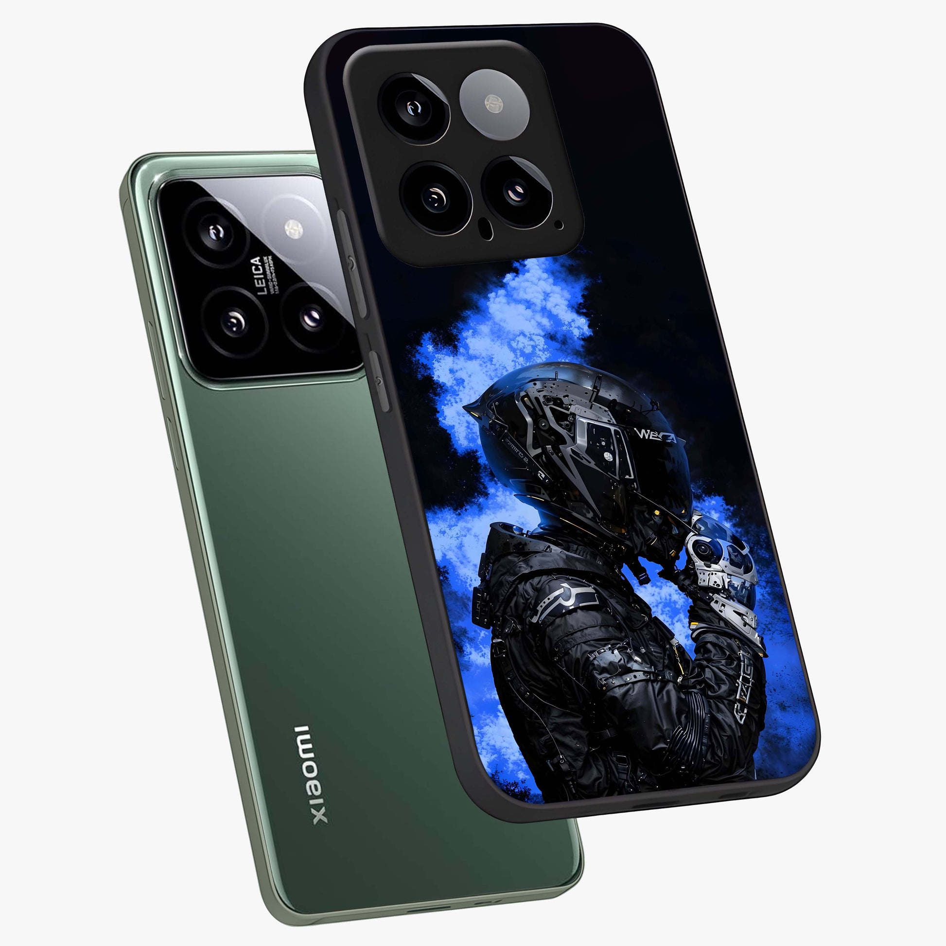 Cyber Sentinel Protocol Glass Case displayed in angled mockup highlighting digital cyber design with sci-fi aesthetic style.