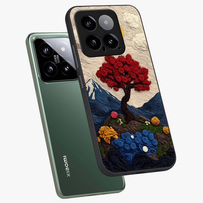 Eternal Nature Tapestry Glass Case displayed in angled mockup highlighting detailed botanical pattern with artistic aesthetic.
