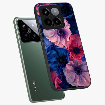 Flower Paper Art Pattern Glass Case displayed in angled mockup highlighting layered paper flower design with artistic aesthetic.