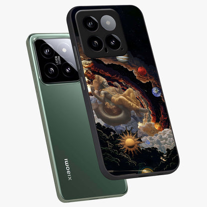 Galactic Divine God Glass Case displayed in angled mockup highlighting powerful celestial deity illustration with galactic aesthetic.