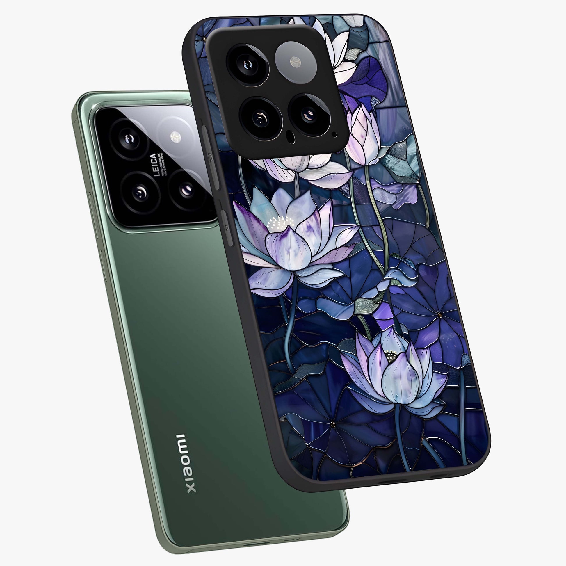 Gloss Petal Rush Glass Case displayed in angled mockup highlighting vibrant petal design with elegant floral aesthetic.