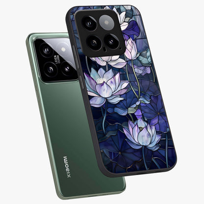 Gloss Petal Rush Glass Case displayed in angled mockup highlighting vibrant petal design with elegant floral aesthetic.