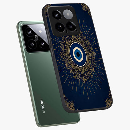 Golden Celestial Charm Glass Case displayed in angled mockup highlighting sparkling cosmic charm design with celestial aesthetic.