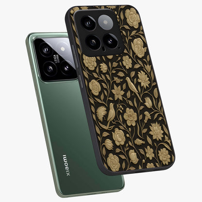 Golden Evil Eye Mandala Glass Case displayed in angled mockup highlighting protective evil eye symbol with golden mandala design.