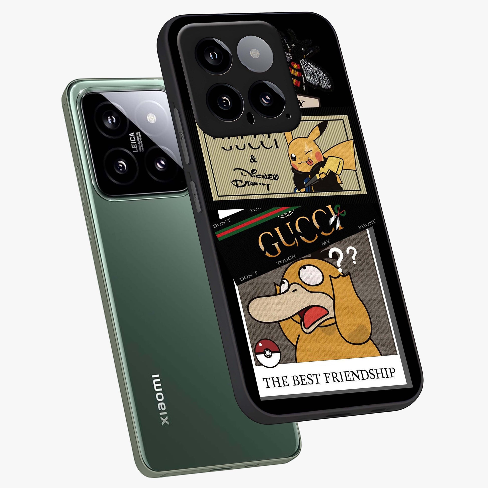 Gucci Play Mashup Glass Case displayed in angled mockup highlighting stylish fashion mashup design with bold aesthetic.
