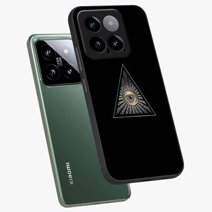 Illuminati Evil Glass Case displayed in angled mockup highlighting dark occult inspired design with bold aesthetic style.