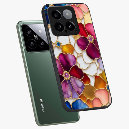 Marble Flower Pattern Glass Case displayed in angled mockup highlighting elegant marble floral design with modern aesthetic.