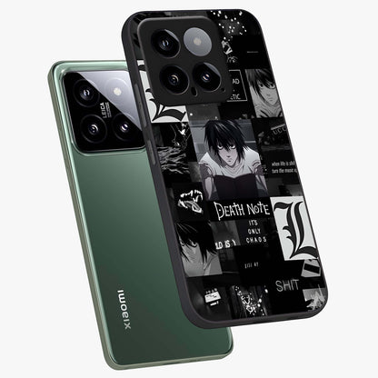 Midnight Chaos Mind Glass Case displayed in angled mockup highlighting chaotic artistic design with dramatic midnight aesthetic.